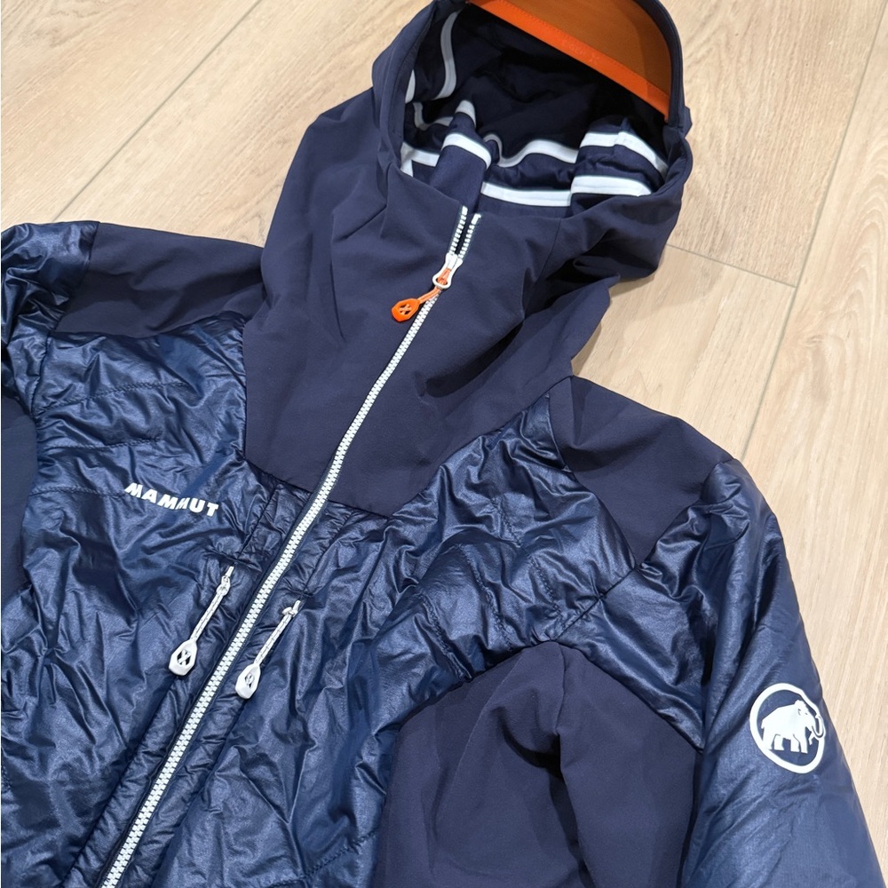 Mammut 🦣 Women’s Eisfeld SO hybrid hoodie, soft shell jacket, size S, navy - Picture 5 of 9
